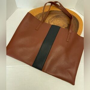 Vince Camuto Faux Leather Color BlockTote  Bag